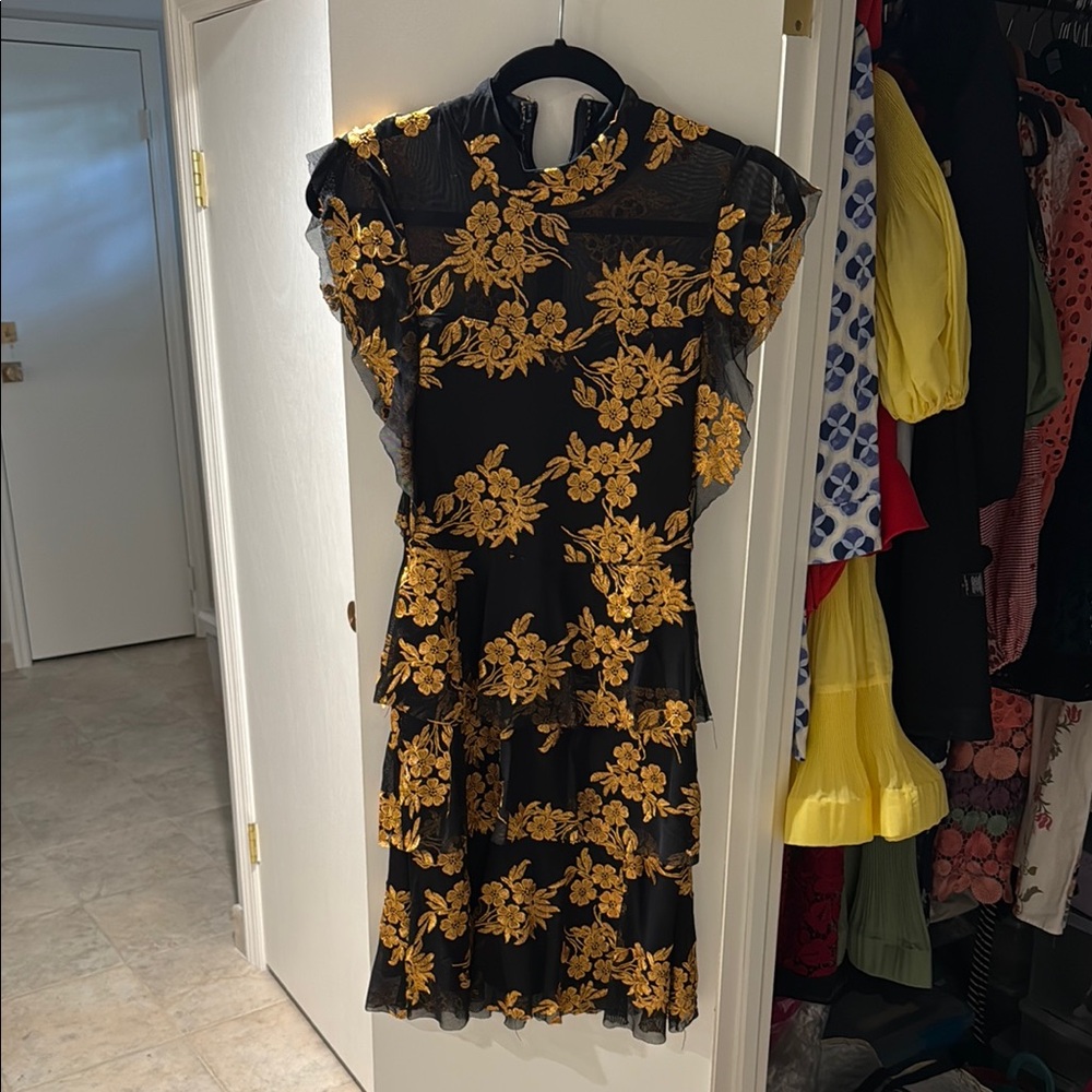 Anthropologie size S Gold and Black Dress